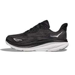 Hoka Women's Clifton 9 Running Shoe - Black/White - Wide (D) -Shoe Zone Shop 1127896 BWHT 8 4cf5245e 64eb 4881 8052 007ea4c51077