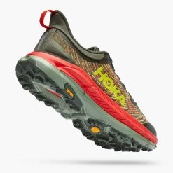 Hoka Men's Mafate Speed 4 Trail Shoe - Thyme/Fiesta- Regular (D) -Shoe Zone Shop 1129930 TFST 3