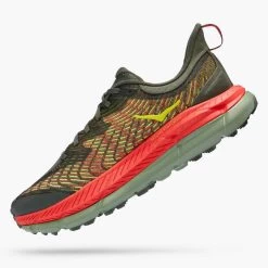 Hoka Men's Mafate Speed 4 Trail Shoe - Thyme/Fiesta- Regular (D) -Shoe Zone Shop 1129930 TFST 4