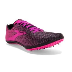 BROOKS Women's Mach 19 Track Spike - Black/Hollyhock/Pink- Regular (B) -Shoe Zone Shop 120311 063 A Mach 19