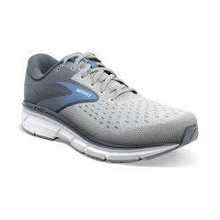 BROOKS Women's Dyad 11 Running Shoe- Grey/White/Blue - Wide (D) -Shoe Zone Shop 120312 065 A Dyad 11 bc3be288 5ba0 478d b583 41ea93a479ac