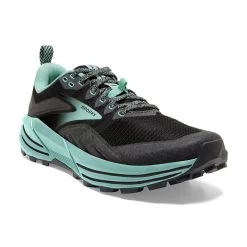BROOKS Women's Cascadia 16 Trail Running Shoes - Black/Ebony/Yucca - Regular (B) -Shoe Zone Shop 120363 049 A Cascadia 16