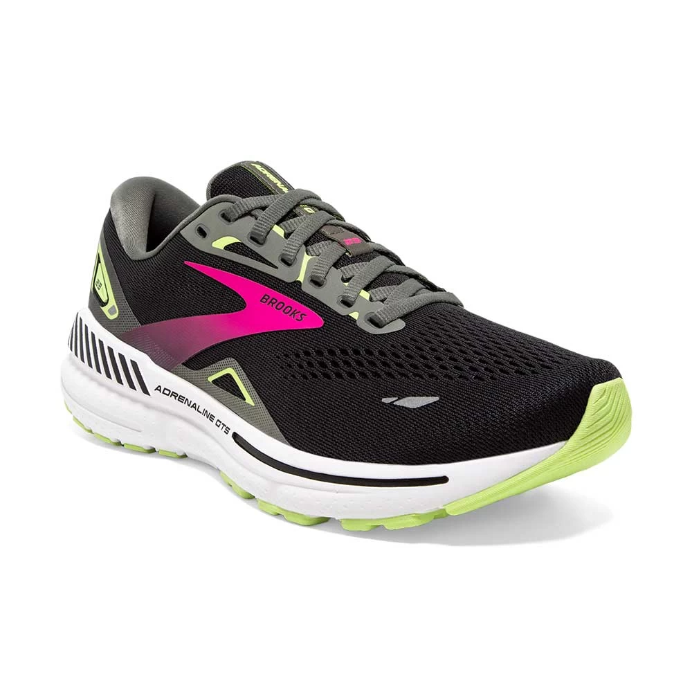 BROOKS Women's Adrenaline GTS 23 Running Shoe - Black/Gunmetal/Sharp Green- Narrow (2A) 4 BROOKS Women's Adrenaline GTS 23 Running Shoe - Black/Gunmetal/Sharp Green- Narrow (2A) - Image 2
