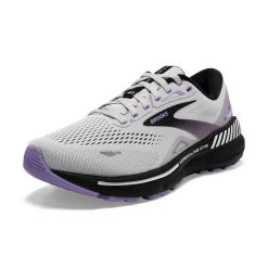 BROOKS Women's Adrenaline GTS 23 Running Shoe - Grey/Black/Purple- Regular (B) -Shoe Zone Shop 120381 039 Z Adrenaline GTS 23 1