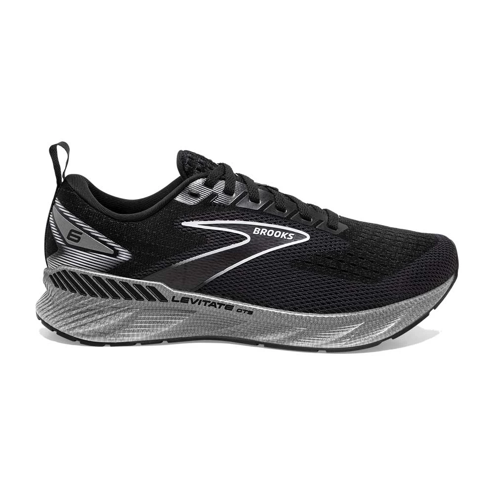 BROOKS Women's Levitate GTS 6 Running Shoe- Black/Ebony/White- Regular (B) 3 BROOKS Women's Levitate GTS 6 Running Shoe- Black/Ebony/White- Regular (B)