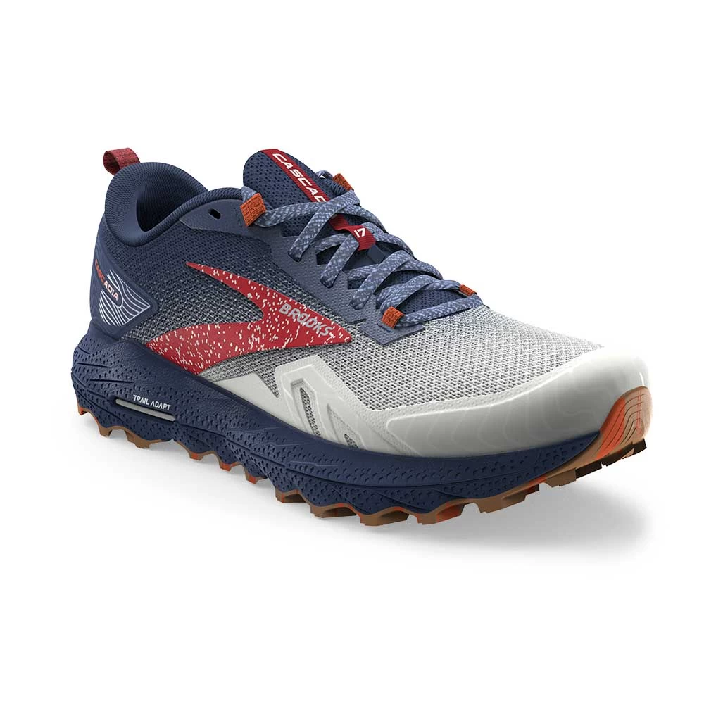 BROOKS Women's Cascadia 17 Trail Running Shoe - White/Navy/Bittersweet - Regular (B) 4 BROOKS Women's Cascadia 17 Trail Running Shoe - White/Navy/Bittersweet - Regular (B) - Image 2