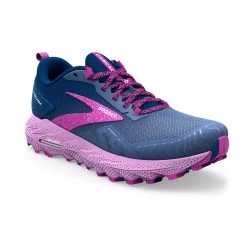 BROOKS Women's Cascadia Trail Running Shoe- Navy/Purple/Violet - Regular (B) -Shoe Zone Shop 120392 449 A Cascadia 17