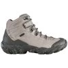 Oboz Women's Bridger Mid B-DRY Hiking Shoe- Frost Gray -Shoe Zone Shop 22102 Womens Bridger Mid B DRY FrostGray out side 56222