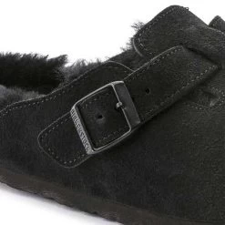 Birkenstock Boston Shearling Black Suede Leather- Regular/Wide -Shoe Zone Shop 259883 detail 1 1