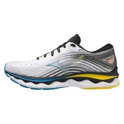 Mizuno Men's Wave Sky 6 Running Shoe - White/Cyber Yellow - Regular (D) -Shoe Zone Shop 411369.0034 00