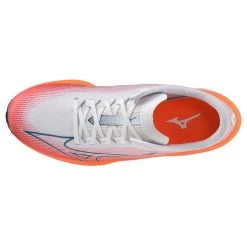 Mizuno Men's Wave Rebellion Flash Running Shoe- White/Silver - Regular (D) -Shoe Zone Shop 411392 0073 04