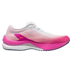 Mizuno Women's Wave Rebellion Flash Running Shoe - White/Silver - Regular (B)