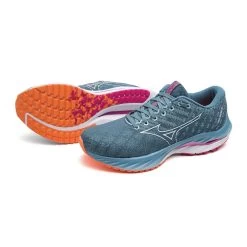 Mizuno Women's Wave Inspire 19 Running Shoe- Provincial Blue/White- Regular (B) -Shoe Zone Shop 411398 5B00 99
