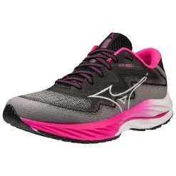 Mizuno Women's Project Zero Wave Rider 27 Running Shoe - Black/White- Regular (B) -Shoe Zone Shop 411424 9000 07