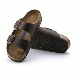Birkenstock Arizona Soft Footbed Habana Dark Brown Oiled Leather Sandal- Regular/Wide -Shoe Zone Shop 452761 sole