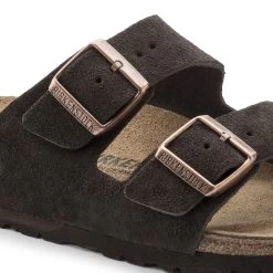 Birkenstock Arizona Mocha Suede Leather Sandal- Regular/Wide -Shoe Zone Shop 51903 detail 1