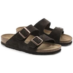 Birkenstock Arizona Mocha Suede Leather Sandal- Regular/Wide -Shoe Zone Shop 51903 pair