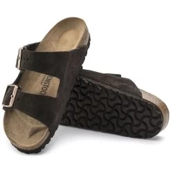 Birkenstock Arizona Mocha Suede Leather Sandal- Regular/Wide -Shoe Zone Shop 51903 sole