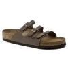 Birkenstock Women's Florida Soft Footbed Mocha Birko-Flor Nubuck Sandal- Regular/Wide -Shoe Zone Shop 53881