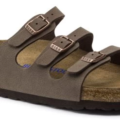 Birkenstock Women's Florida Soft Footbed Mocha Birko-Flor Nubuck Sandal- Regular/Wide -Shoe Zone Shop 53881 detail 1