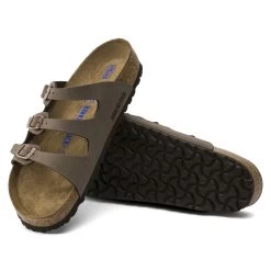 Birkenstock Women's Florida Soft Footbed Mocha Birko-Flor Nubuck Sandal- Regular/Wide -Shoe Zone Shop 53881 sole