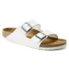 Birkenstock Women's Arizona Birko Flor Sandal- White- Medium/Narrow -Shoe Zone Shop 552683