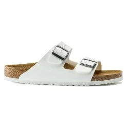 Birkenstock Women's Arizona Birko Flor Sandal- White- Medium/Narrow -Shoe Zone Shop 552683 side