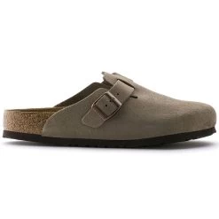 Birkenstock Boston Soft Footbed Taupe Suede- Regular/Wide 12 Birkenstock Boston Soft Footbed Taupe Suede- Regular/Wide -Shoe Zone Shop 560771 side bost tau