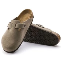 Birkenstock Boston Soft Footbed Taupe Suede- Regular/Wide 10 Birkenstock Boston Soft Footbed Taupe Suede- Regular/Wide -Shoe Zone Shop 560771 sole bost tau