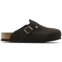 Birkenstock Boston Soft Footbed Mocha Suede- Regular/Wide -Shoe Zone Shop 660461 side bost b