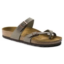 Birkenstock Mayari Cork Stone Birko-Flor Nubuck Sandal- Regular/Wide