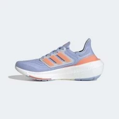 ADIDAS Women's Ultraboost Light Running Shoe - Blue Dawn/Coral Fusion/Blue Fusion - Regular (B) -Shoe Zone Shop 8461b9df8b234367ad5faf89013681a7 9366