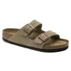 Birkenstock Arizona Soft Footbed Taupe Suede Leather Sandal - Taupe- Regular/Wide -Shoe Zone Shop 951303