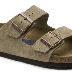 Birkenstock Arizona Soft Footbed Taupe Suede Leather Sandal - Taupe- Regular/Wide -Shoe Zone Shop 951303 detail 1