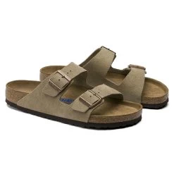 Birkenstock Arizona Soft Footbed Taupe Suede Leather Sandal - Taupe- Regular/Wide -Shoe Zone Shop 951303 pair