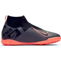 Nike Jr. Phantom Vision Academy Dynamic Fit TF Soccer Cleat - Dark Grey/Black/Bright Mango -Shoe Zone Shop AO3292 080 PHSRH001