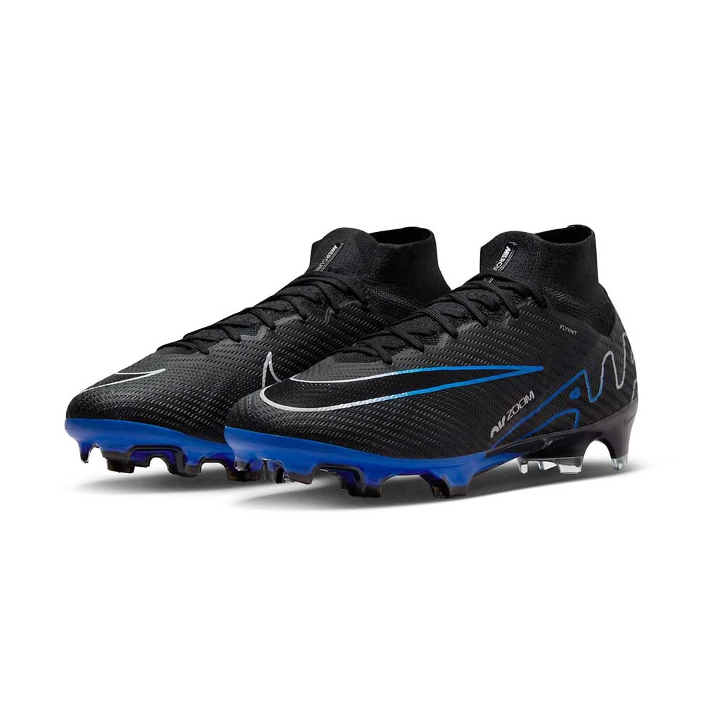 Nike Zoom Mercurial Superfly 9 Elite FG Soccer Cleat - Black/Chrome-Hyper Royal- Regular (D) 5 Nike Zoom Mercurial Superfly 9 Elite FG Soccer Cleat - Black/Chrome-Hyper Royal- Regular (D) - Image 3