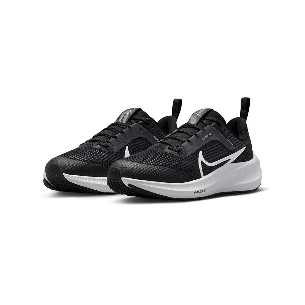 Nike Youth Pegasus 40 Running Shoe- Black/White/Iron Grey 5 Nike Youth Pegasus 40 Running Shoe- Black/White/Iron Grey - Image 3