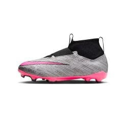 Youth Nike Jr. Zoom Mercurial Superfly 9 Pro XXV FG Soccer Cleats - Metallic Silver/Hyper Pink - Regular (D) -Shoe Zone Shop AURORA FJ2034 060 PHSLH000 2000 1