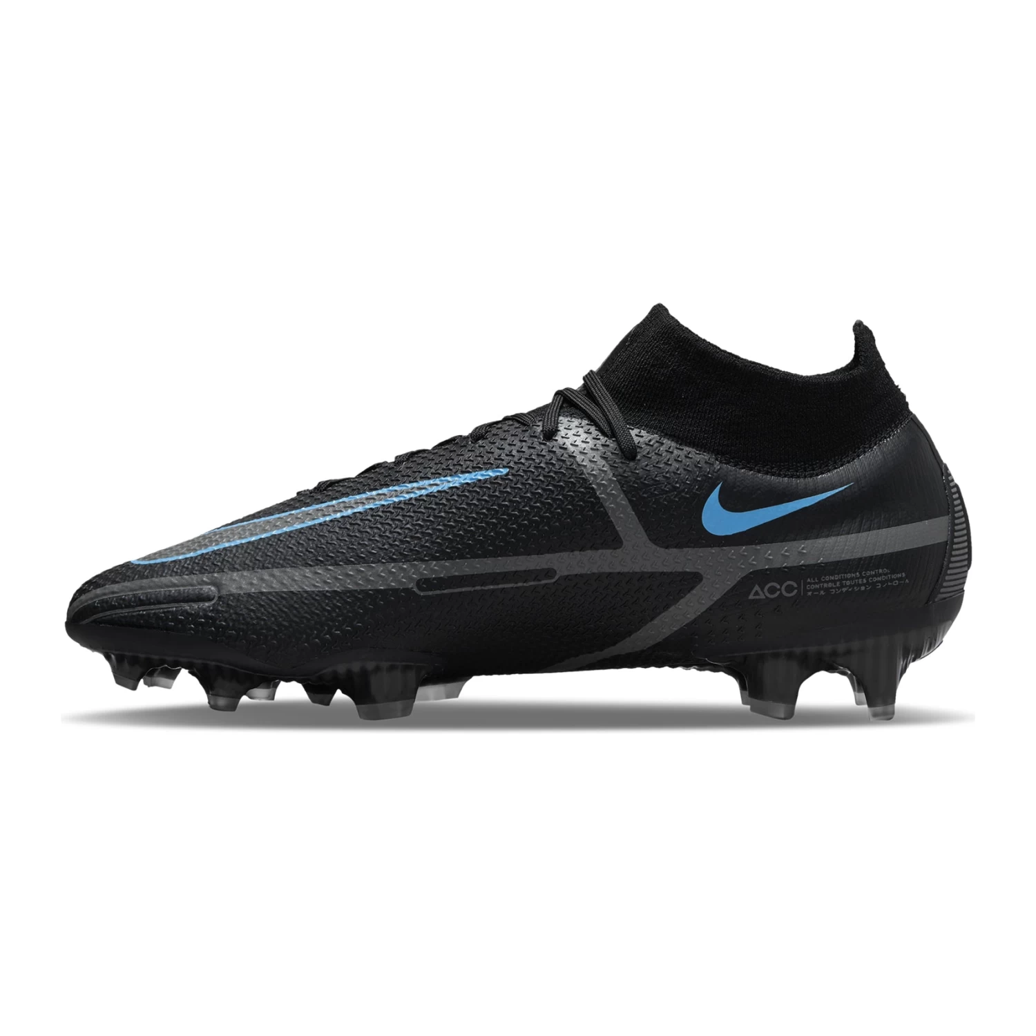 Nike Unisex Phantom GT2 Elite FG Soccer Shoe - Black/Black/Iron Grey 4 Nike Unisex Phantom GT2 Elite FG Soccer Shoe - Black/Black/Iron Grey - Image 2