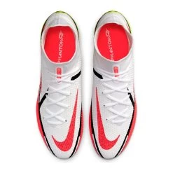 Nike Unisex Phantom GT2 Elite Dynamic Fit FG Soccer Shoes - White/Bright Crimson/Volt - Regular (D) -Shoe Zone Shop CZ9889 167 PHCTH001 2000