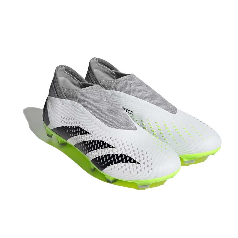ADIDAS Unisex Predator Accuracy .3 Laceless FG - Cloud White/ Core Black / Lucid Lemon- Regular (D) 4 ADIDAS Unisex Predator Accuracy .3 Laceless FG - Cloud White/ Core Black / Lucid Lemon- Regular (D) - Image 2