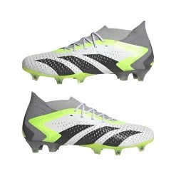 Unisex Adidas Predator Accuracy.1 FG Soccer Shoes - Ftwwht,Cblack,Luclem - Regular (D) -Shoe Zone Shop GZ0035 11 FOOTWEAR Photography Mirrored Pair View white 86827