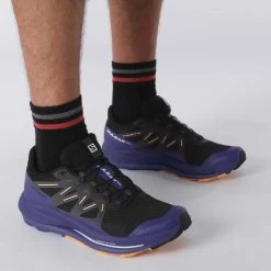 Salomon Men's Pulsar Trail Shoe - Black/Clematis Blue/Blazing Orange- Regular (D) -Shoe Zone Shop L41603200 b1e1cabd0093cd16fb7753cd530c28a3