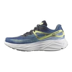 Salomon Men's Aero Glide Running Shoe- Blue Ashes/Dark Sapphire/Sunny Lime- Regular (D) -Shoe Zone Shop L47049200 e608f10ff40abd98ac04d0abc7269171