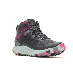 Merrell Women's Antora 3 Mid Waterproof Boot - Black/Fuchsia - Regular (B) -Shoe Zone Shop MRLW J067582 WHT 020722 S23 045