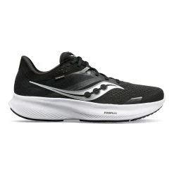 Saucony Women's Ride 16 Running Shoe - Black/White - Wide (D)