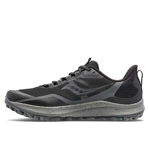 Saucony Men's Peregrine 12 Trail Running Shoe - Black/Charcoal - Regular (D) 4 Saucony Men's Peregrine 12 Trail Running Shoe - Black/Charcoal - Regular (D) - Image 2