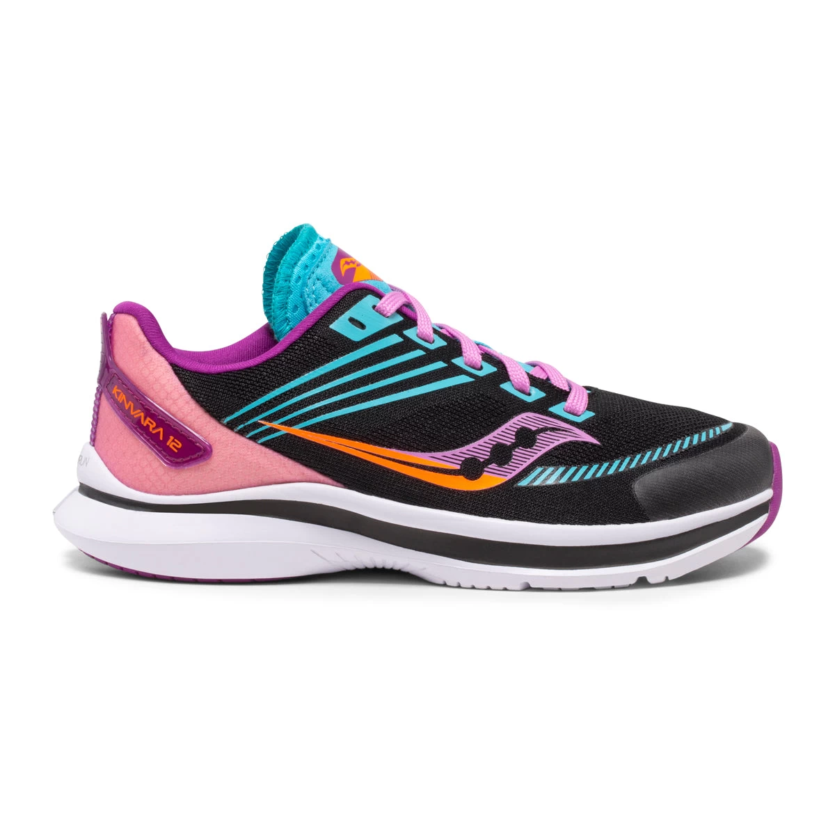 Saucony Youth Kinvara 12 Running Shoe - Black/Pink 3 Saucony Youth Kinvara 12 Running Shoe - Black/Pink