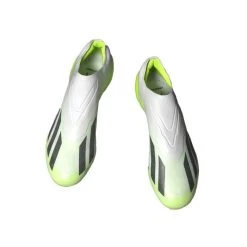 ADIDAS Unisex X Crazyfast .1 Laceless FG Soccer Cleat - Cloud White / Core Black / Lucid Lemon - Regular (D) -Shoe Zone Shop X CRAZYFAST.1 LL FG White GY7378 HM5